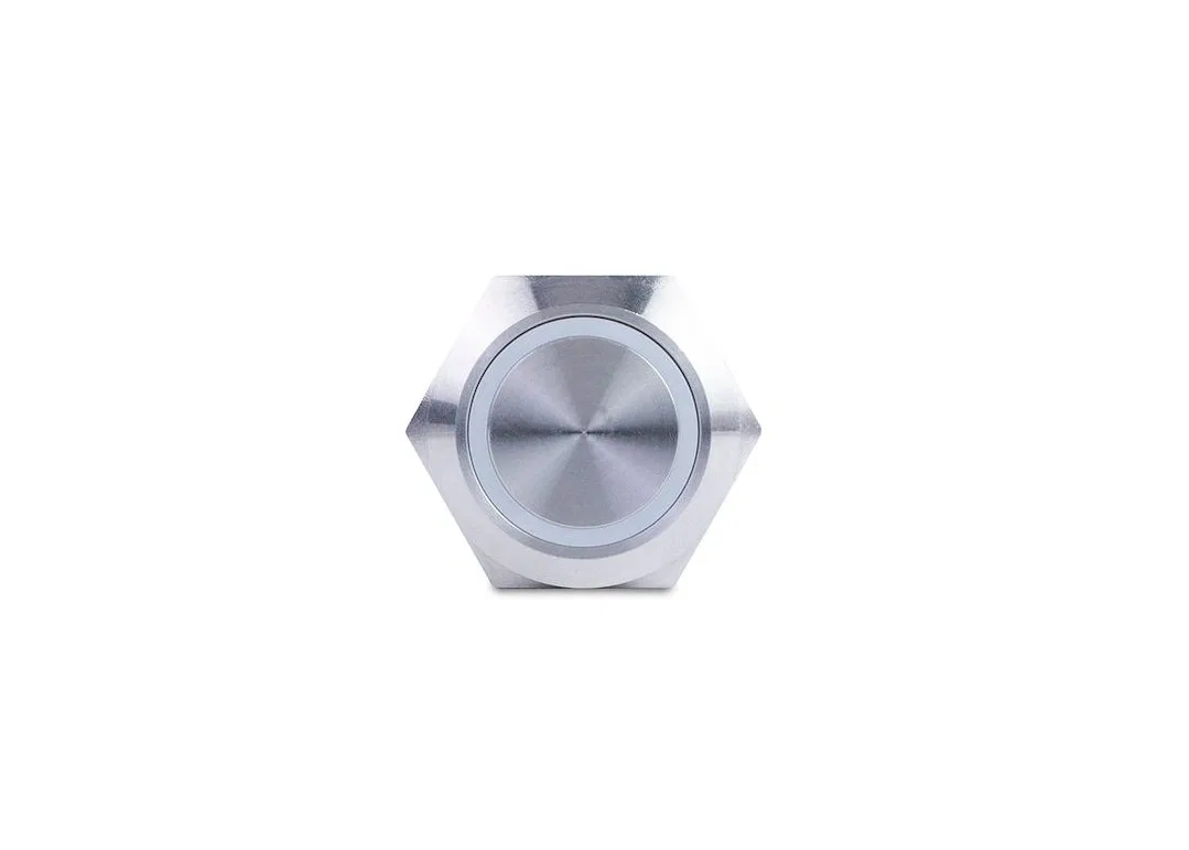 AV10100B – SIERRAMARINE Push Button Switch, Latching On/ Off Switch 20 Amp 12 Volt DC Stainless Steel Blue Illuminate...